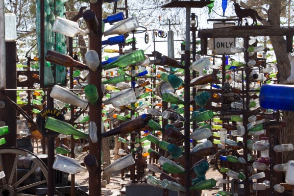 CalSpaces 463 Hundreds of colored bottles on bottle trees