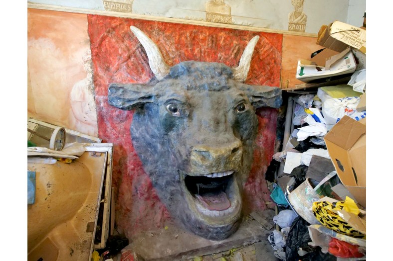 Bull fireplace